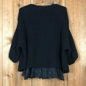 Free People Chunky Knit Bell Sleeve Sweater Top